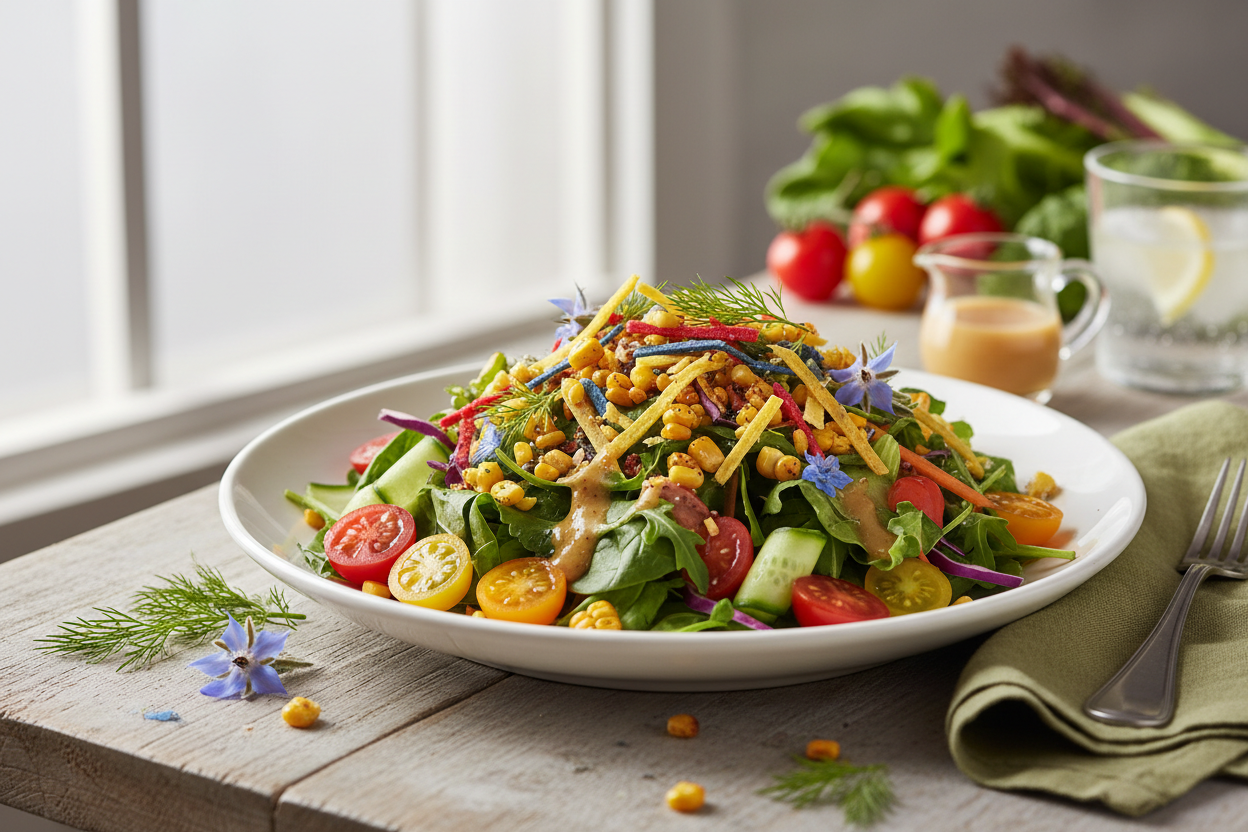 Salada Crocante com Milho Mostarda e Mel